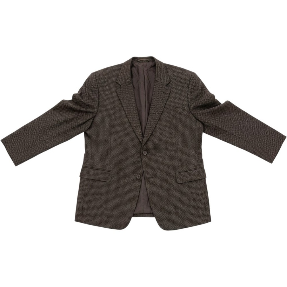 Canali Italy‎ Men Brown Micro Houndstooth Two Button Blazer Sport Coat Jacket